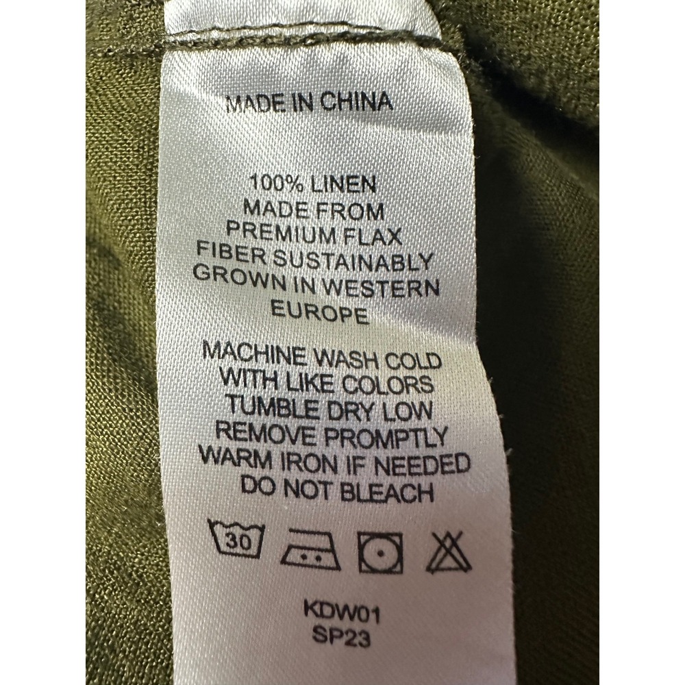 Quince Linen Shorts Womens Large Olive Green Sustainable European Flax Casual - Picture 6 of 6